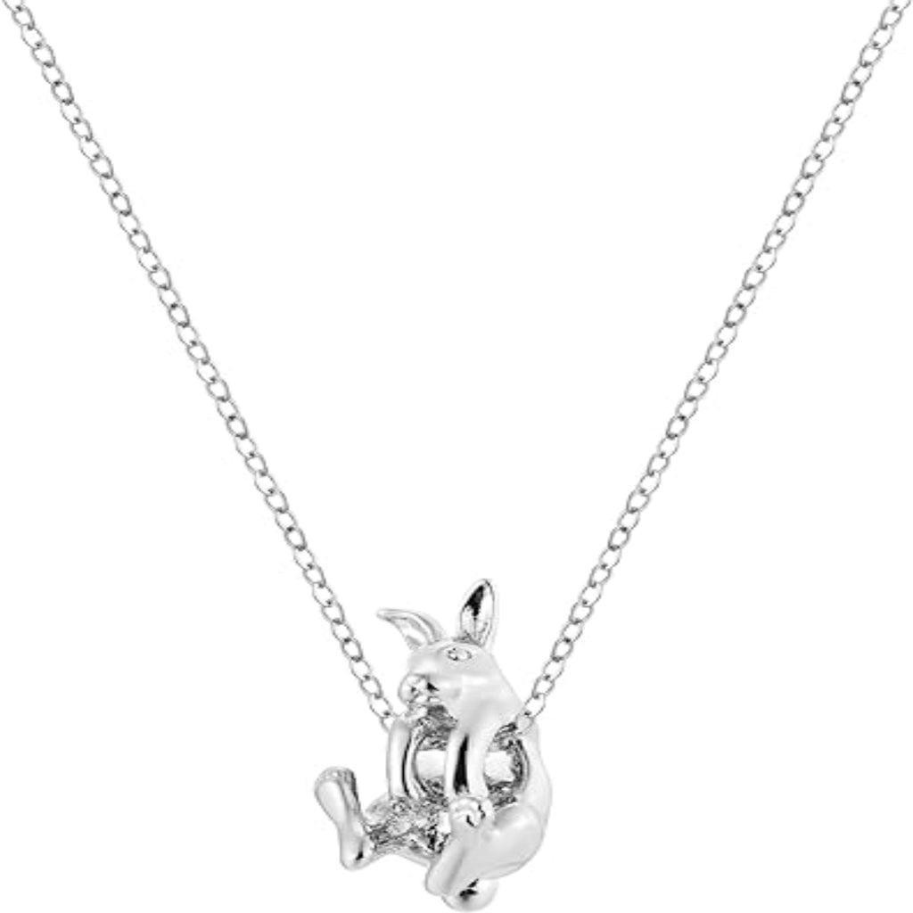 Bolenvi Dangling Jack Rabbit Pendant Necklace Easter Jewelry with 925 Sterling Silver Adjustable Chain - Bolenvi Pandora Disney Chamilia Cartier Tiffany Charm Bead Bracelet Jewelry 