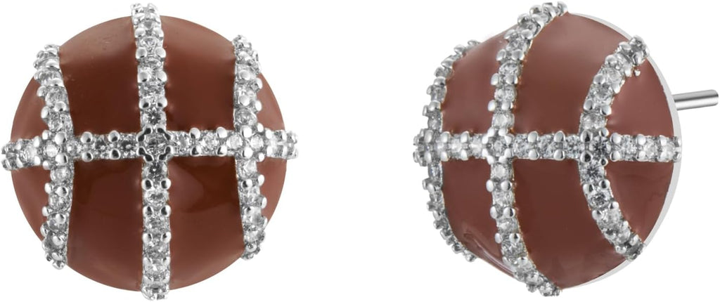 2D Basketball Stud Earrings - Bolenvi Pandora Disney Chamilia Cartier Tiffany Charm Bead Bracelet Jewelry 