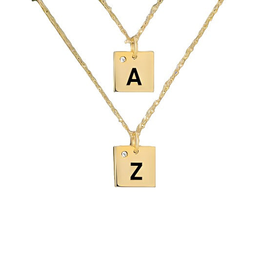 Bolenvi Dainty Name Tag Initial A-Z Letter Pendant 18K GP Gold Necklace Jewelry with 925 Sterling Silver Adjustable Chain - Bolenvi Pandora Disney Chamilia Cartier Tiffany Charm Bead Bracelet Jewelry 