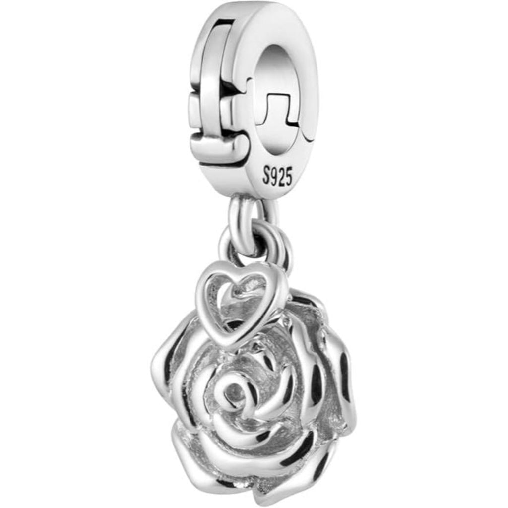 Rose Pendant Bead Charm - Bolenvi Pandora Disney Chamilia Cartier Tiffany Charm Bead Bracelet Jewelry 