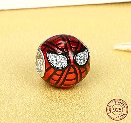 Red Spiderman Spider Man Sterling Silver Bead Charm